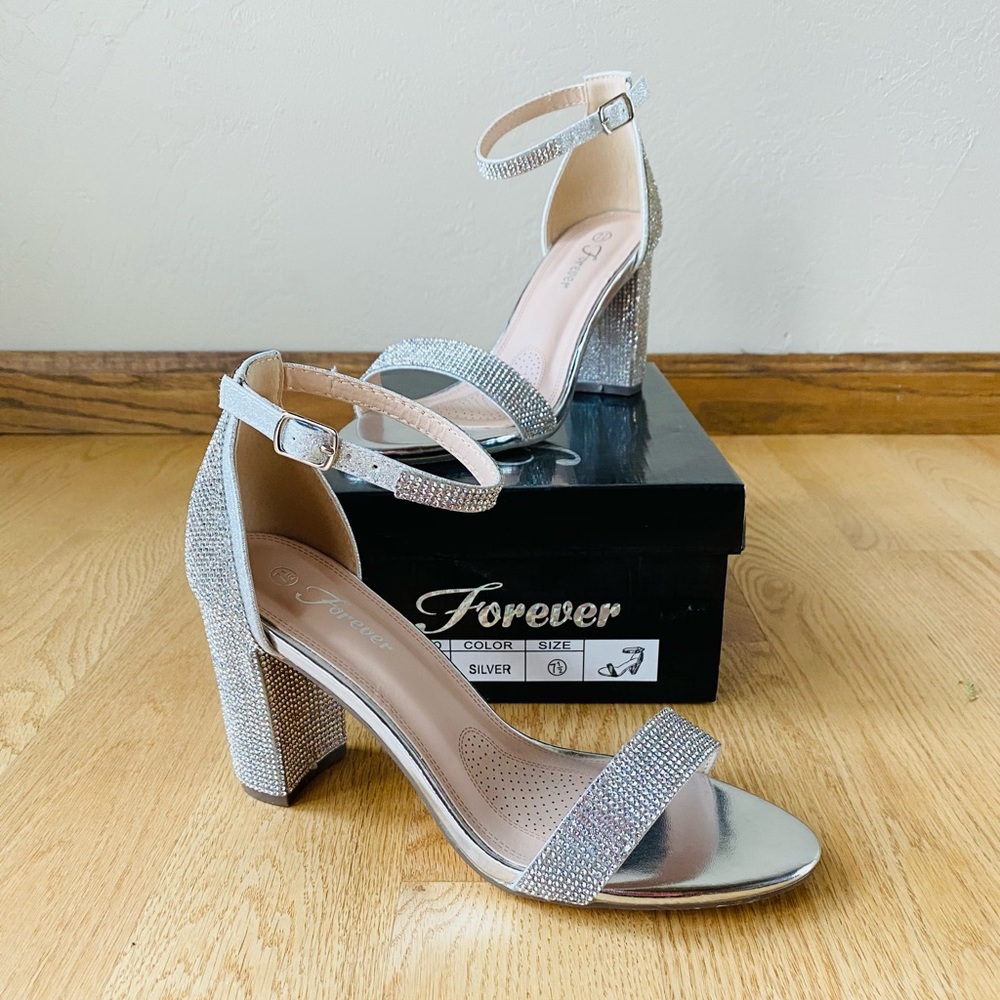 Women’s Rhinestones Chunky High Heel Sandals
